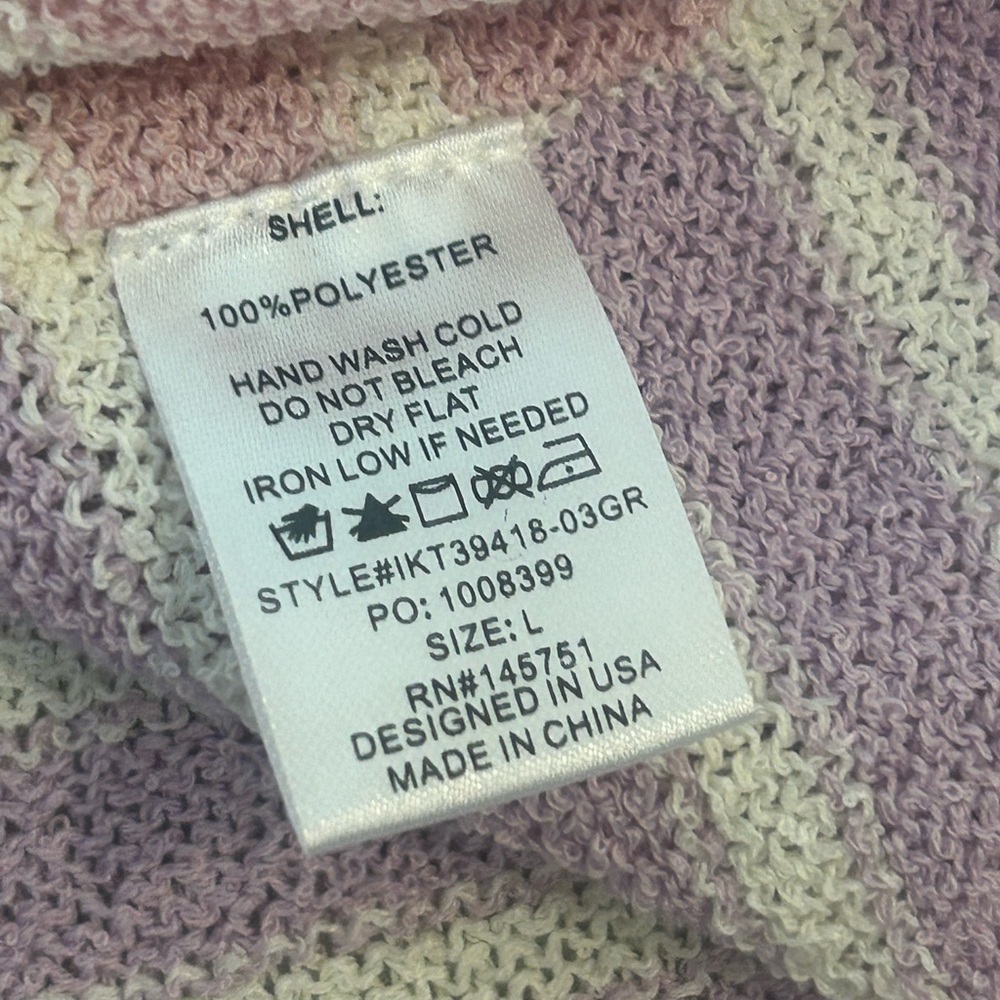 NWOT Pink Lily Kailynn Oversized Multi-Stripe Sweater - Picture 7 of 9